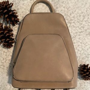 Faux Tan Leather Backpack